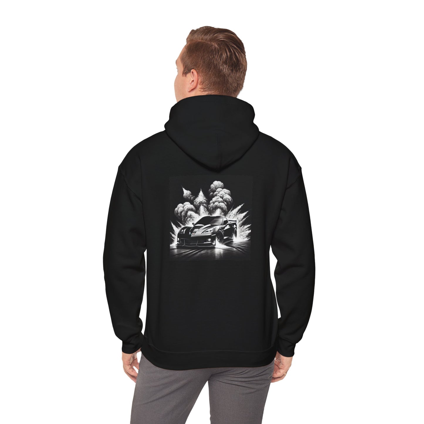 RoyaltyCo. Black Hoodie with C6 ZR1 Graphic